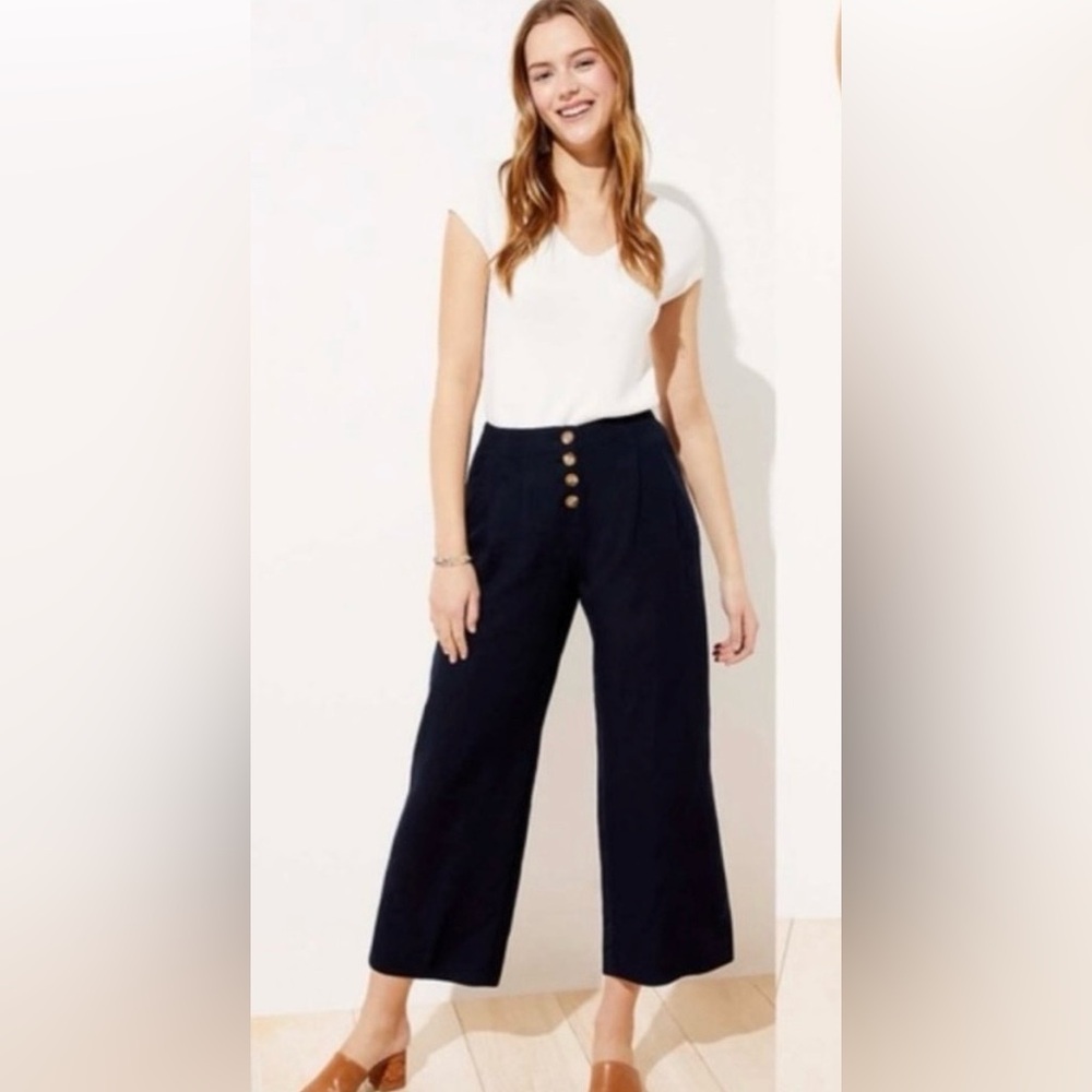 Loft high rise crop button fly pants 6p - Picture 9 of 9